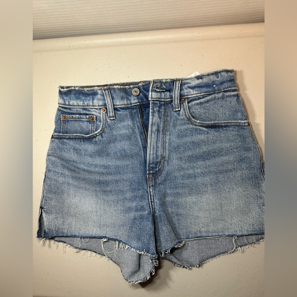 Abercrombie & Fitch Pride Curve Love High Rise jeans Mom Shorts—size 25